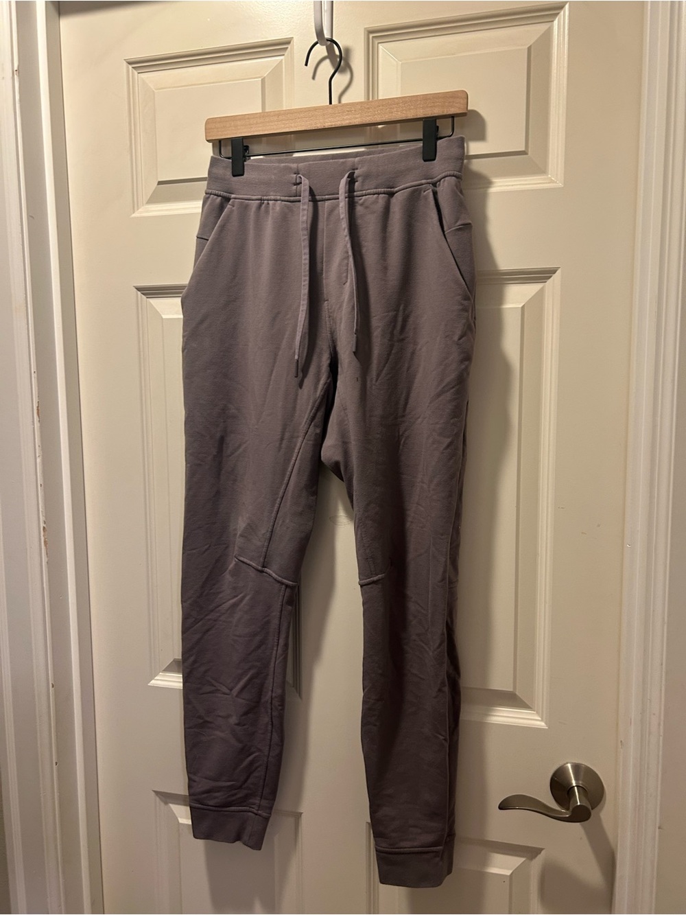 Men's Taupe (purple/gray) Slim Fit Joggers with Drawstring Waist